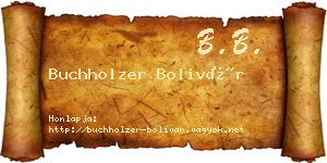 Buchholzer Bolivár névjegykártya